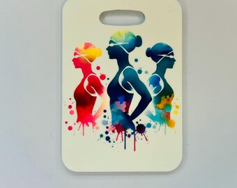 FEMALE  SWIMMERS swim bag Tag, Sport Bag Tag, Swim Team Bag Tag, Swim Party favor, swim team gift, swim state team bag tag