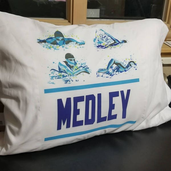 Swim Pillowcase Pillow Case Individual medley swimmer Christmas gift stocking stuffer