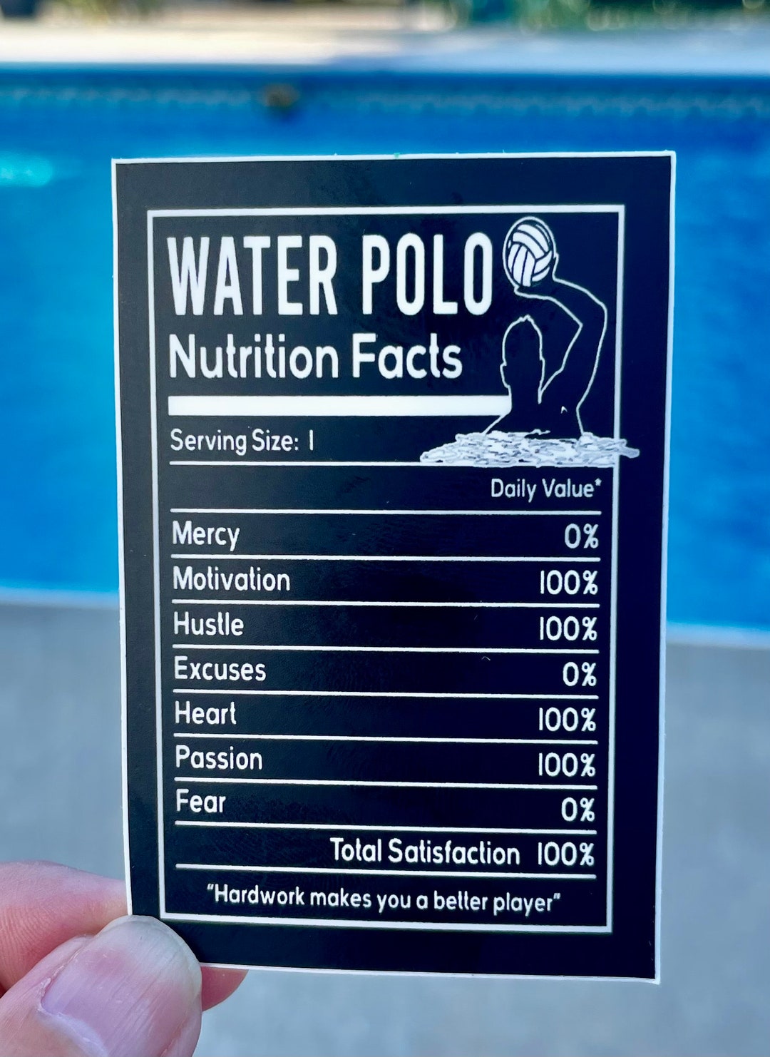 Water Polo FACTS Sticker, Water Bottle Sticker, Water Polo Sticker