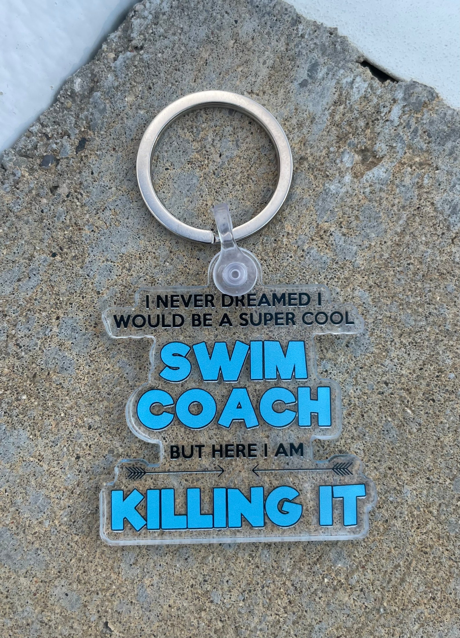 SWIM COACH Keychain Swim Keychain Key Chain Swim Party Etsy