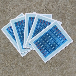FIVE Lane Line postcards, swim stationery, swim gift, swimmer gift, swim team gift, swim coach gift, swim stocking stuffer