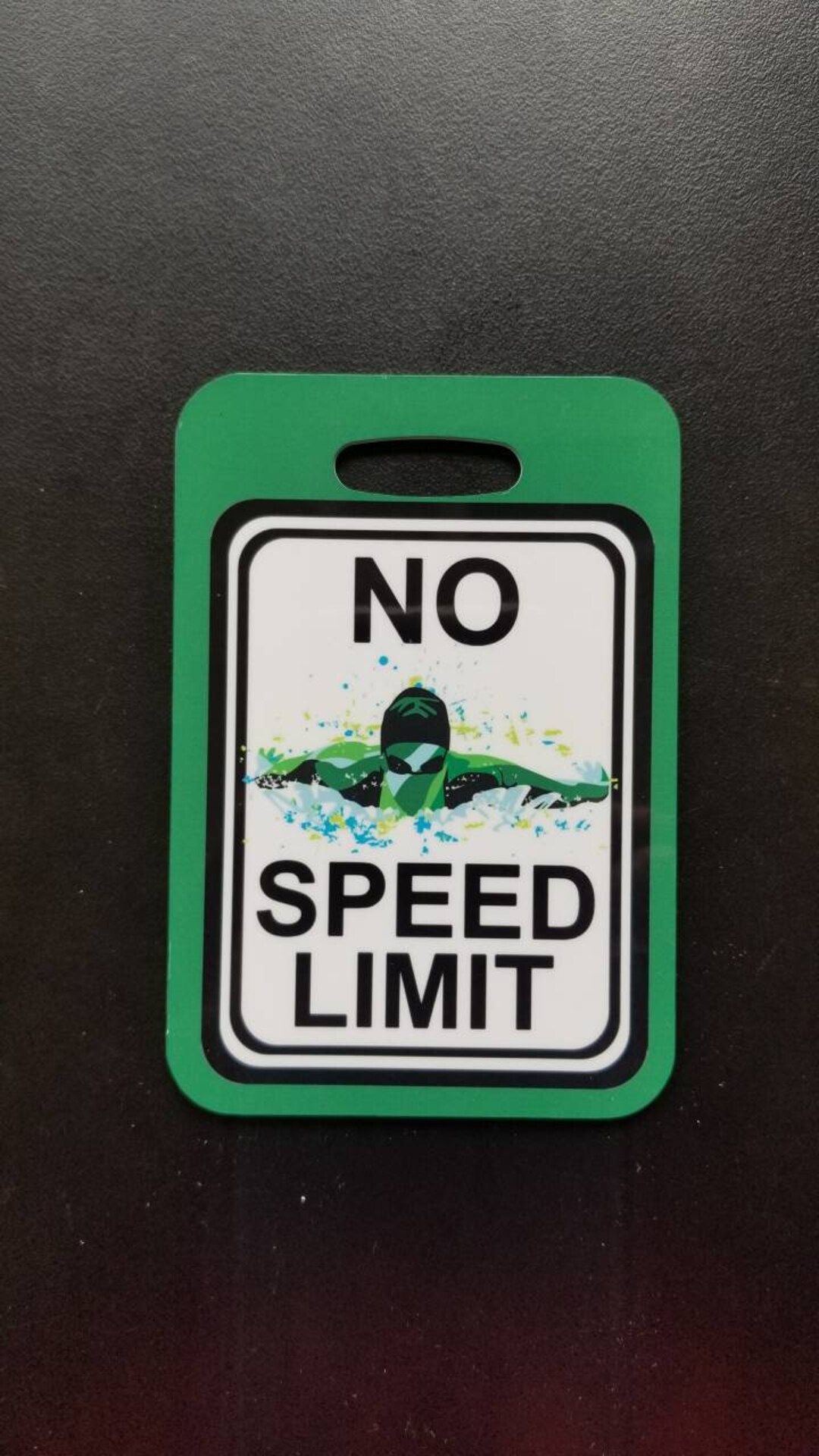 No Speed Limit Swim Bag Tag, Sport Bag Tag, Swim Team Bag Tag, Swim