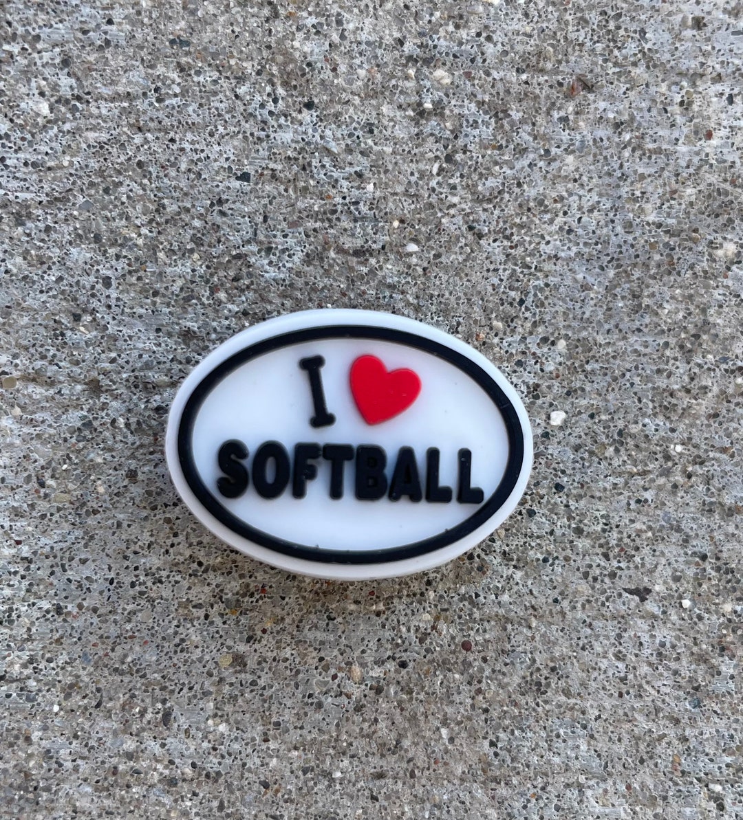Charm for Crocs I LOVE SOFTBALL, Softball Shoe Charm, Softball Gift, Softball Team Gift