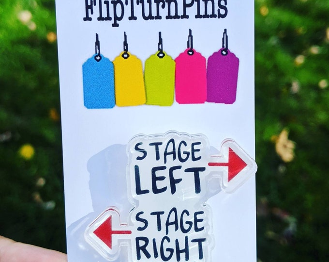 Acrylic Stage Left Stage Right Theater Pin, theatre gift, drama gift,  drama coach, theatre mom, THEATRE gift, drama teacher gift