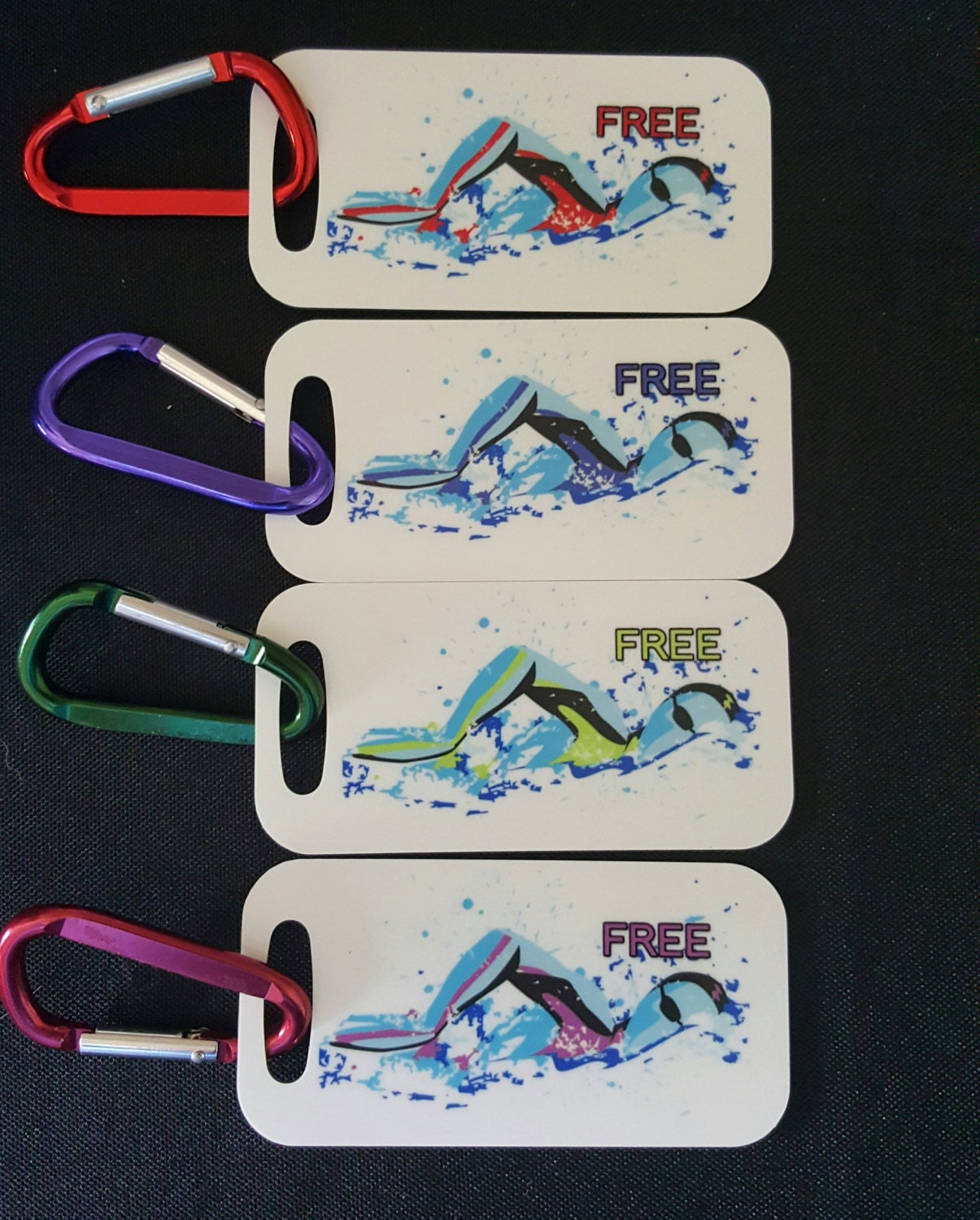 Swim Racing Tag Freestyle, Swim Bag Tag, Luggage Tag, Swim Party Idea, Triathlon ...