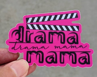 Vinyl Theatre Sticker, water bottle sticker, theatre gift, drama gift, DRAMA MAMA, tech gift, theatre mom, THEATRE gift