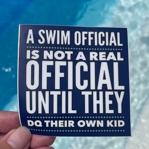 Vinyl swim Sticker, water bottle sticker, swim gift, swim team gift, SWIM official DQ swim coach, swim mom, water polo