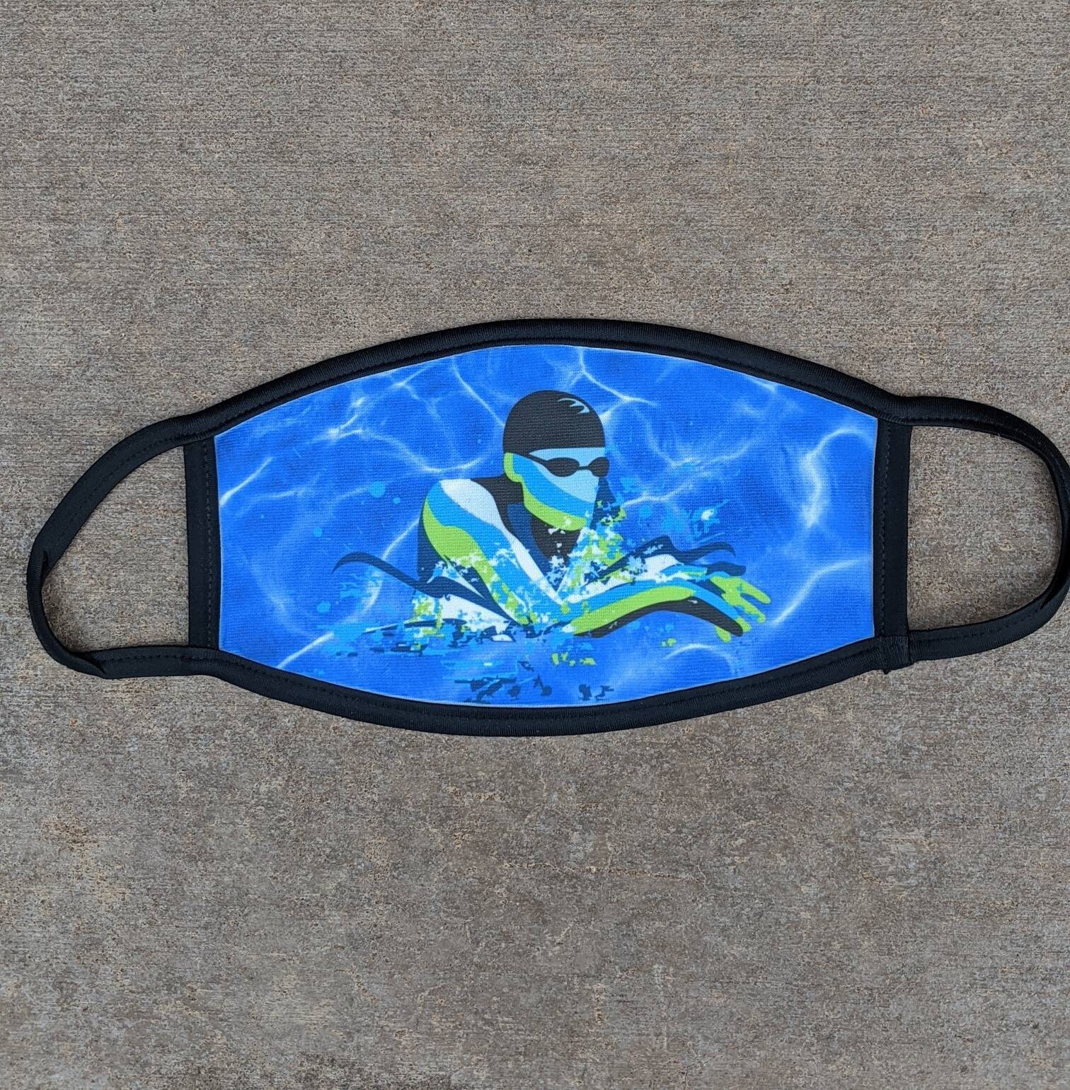 SWIM themed Face Mask Swim STROKES Swimming. Child Adult | Etsy