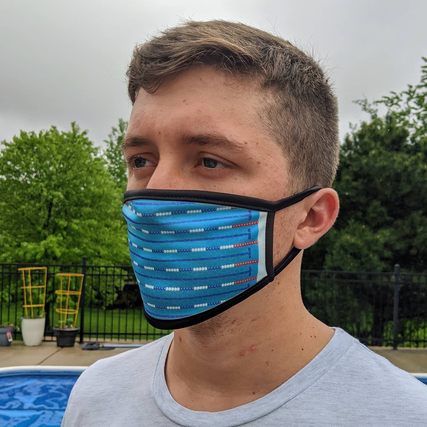 SWIM Themed Face Mask LANE Line Swimming. Child Adult Super | Etsy