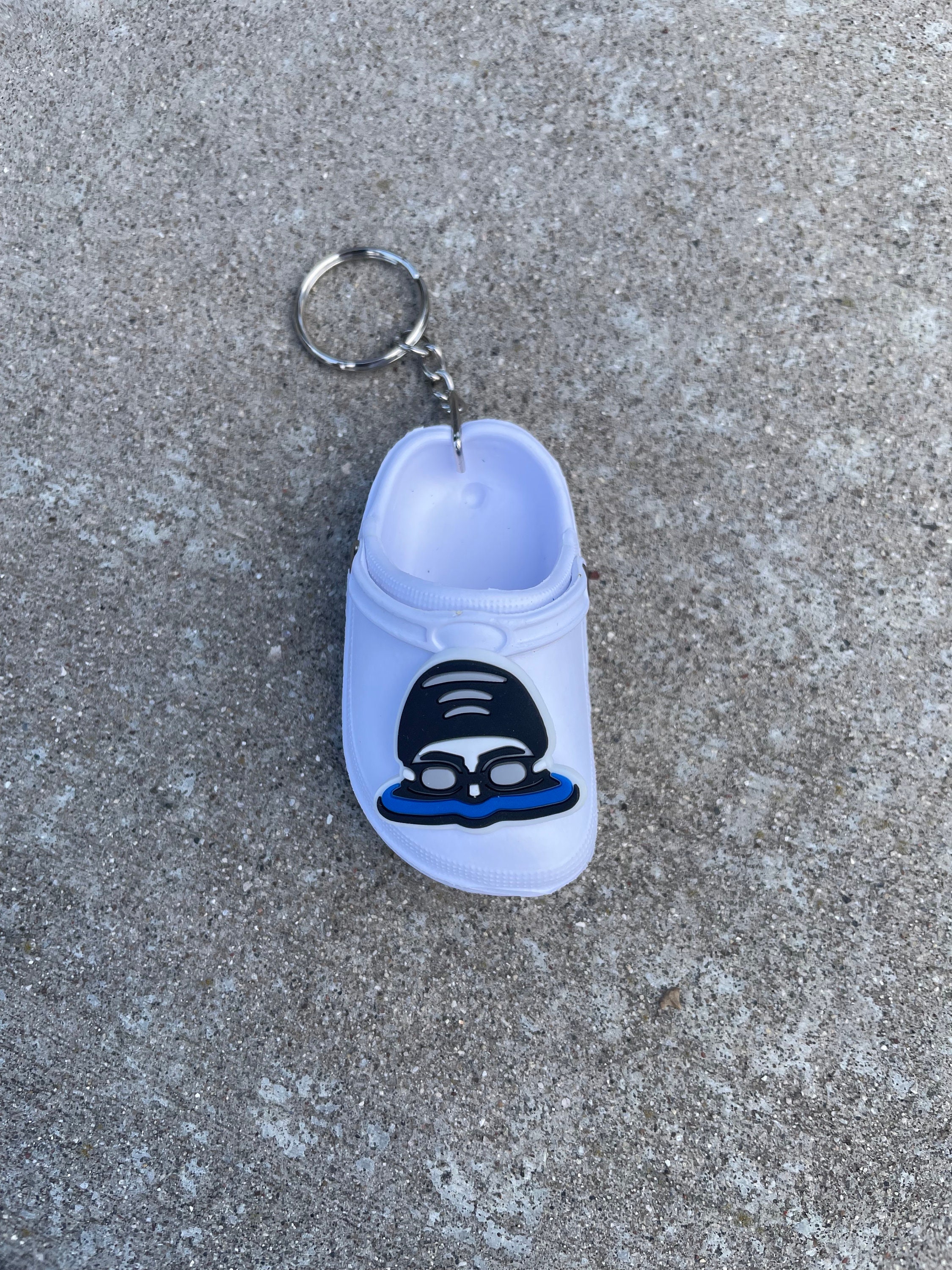 Clog Swim Keychain with Charm for Croc Attached, Swim Coach Keychain, Swim Keychain, Swim Coach Gift, Swim Party Idea, Swimmer, Swim Gift