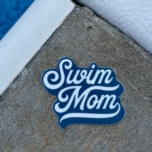 Vinyl swim Sticker, water bottle sticker, swim gift, swim team gift, SWIM MOM, sticker, swim coach, BLUE , triathlon gift