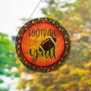 Football and Fall Y&#39;all Acrylic Suncatcher