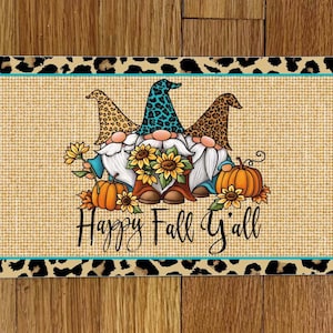 Gnomes Happy Fall Y&#39;all Wreath Sign
