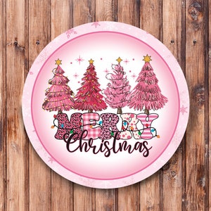 Bord Merry Christmas Pink Trees_Wreath