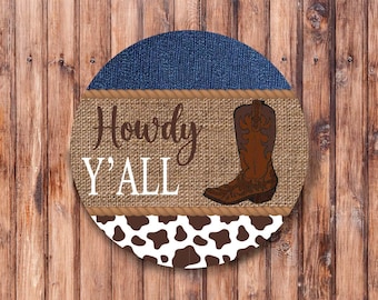 Howdy Y'all Wreath Sign