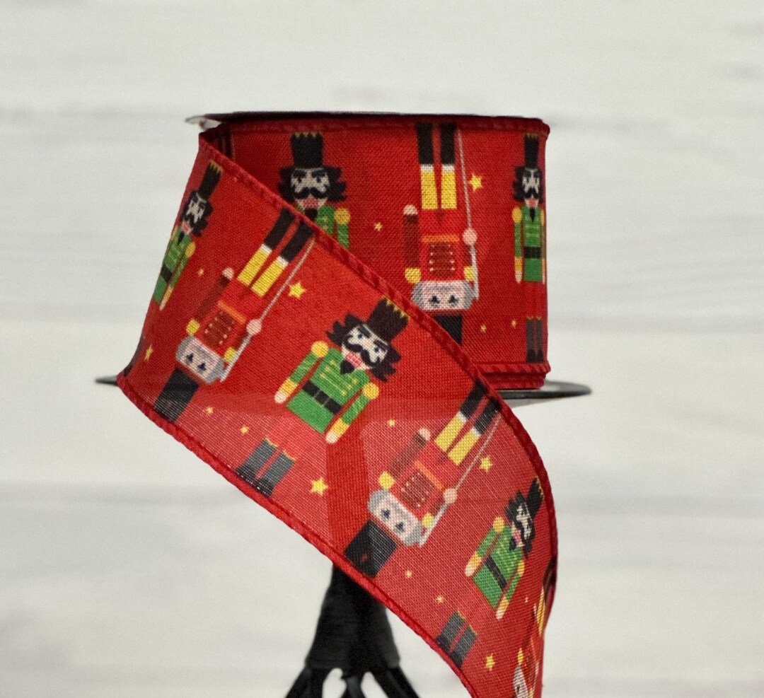 Nutcrakrt Ribbon Nutcracker Wired Ribbon - Etsy