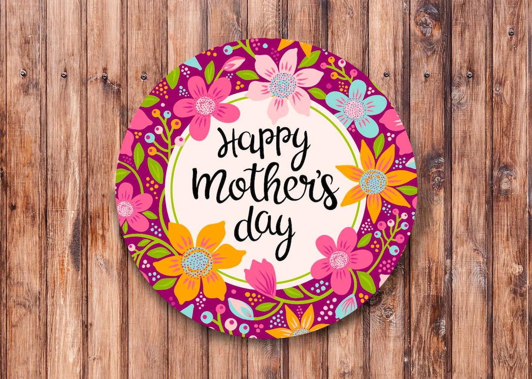 Floral Happy Mother's Day Wreath Sign - Etsy