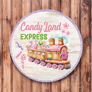 Candy Land Express Wreath Sign