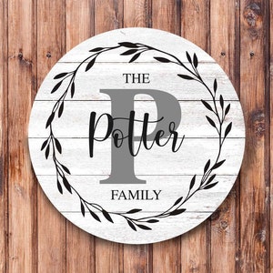 Personalisierte Familien Name Kranz Zeichen
