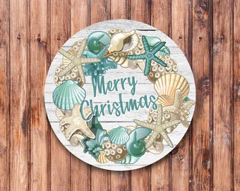 Merry Christmas Beach Wreath Sign