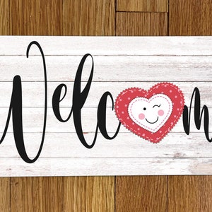 Heart Welcome Wreath Sign