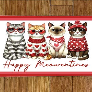 Happy Meowentines Wreath Sign