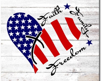 Faith Family Freedom Heart_Wreath Sign