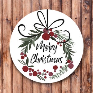 Holly Christmas Wreath Sign
