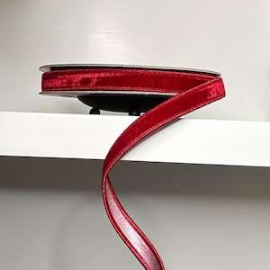 Farrisilk Velvet Luster Red/Pink Ribbon -.75&quot; wide wired ribbon