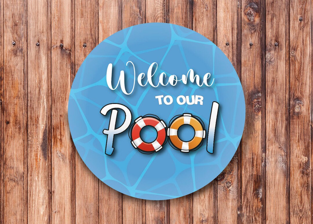 Welcome to Our Pool Wreath Sign - Etsy