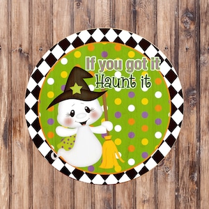 Halloween Geist Kranz Schild