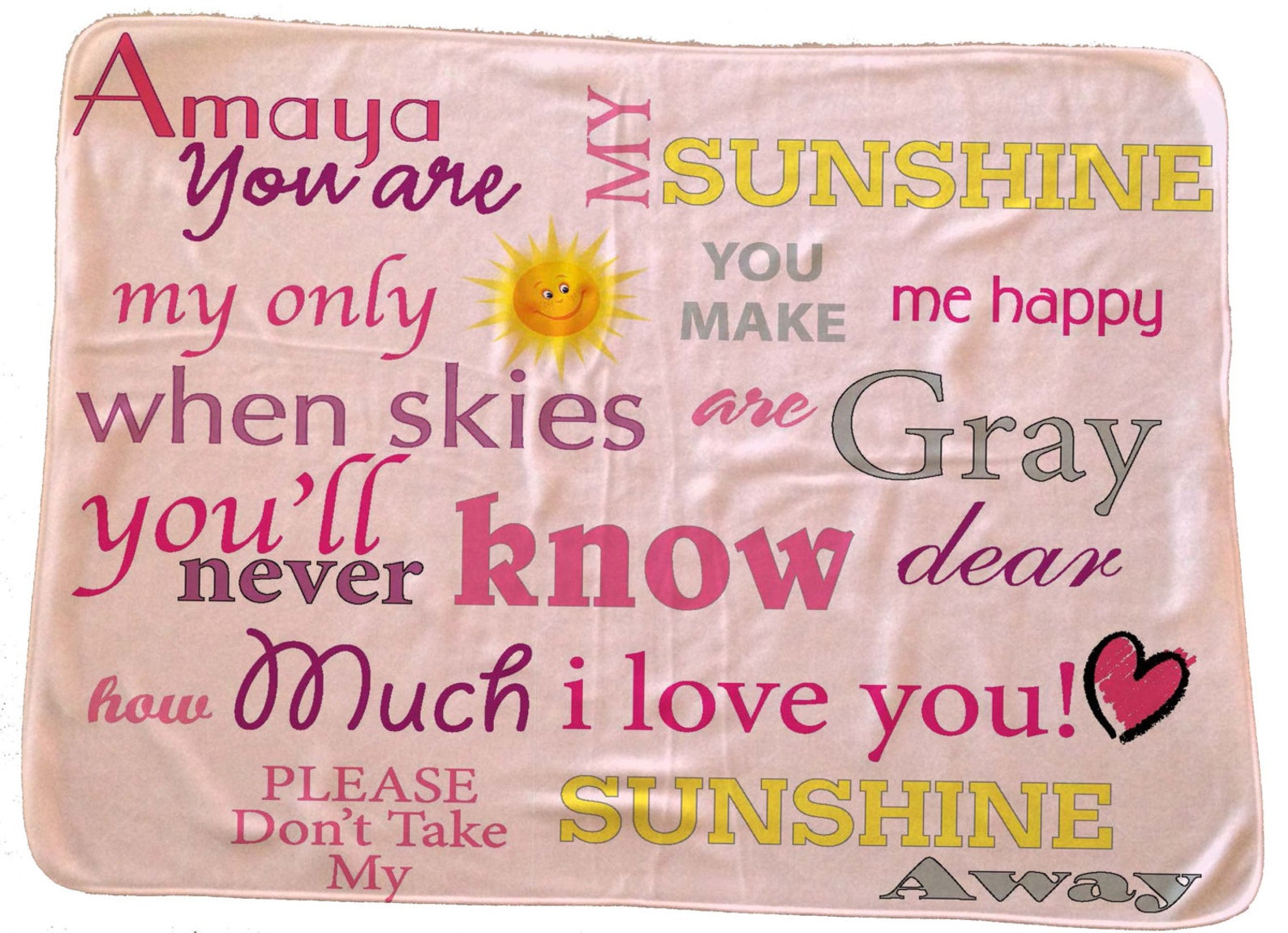 You Are My Sunshine Baby Blanket. Create One of a Kind Gifts Etsy