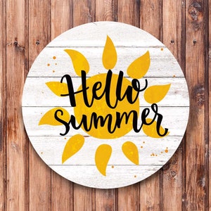 Hello Summer Sun Wreath Sign