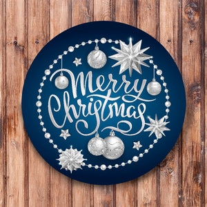 Merry Christmas_Blue_and_Silver_Wreath Sign