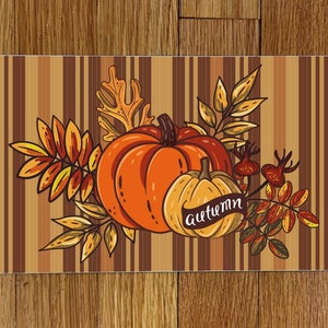 Stripe Pumpkin Wreath Sign