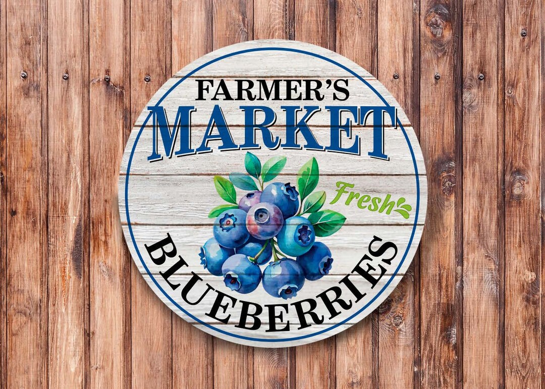 Rust Blueberry Sign Farmer's Market Blueberries Wreath Sign - Etsy