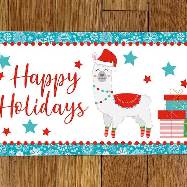 Wesołych Świąt, znak wianek z lamy