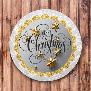 Merry Christmas Snowflakes Wreath Sign