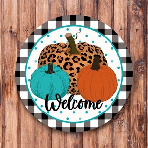 Welcome Fall Pumpkins Wreath Sign