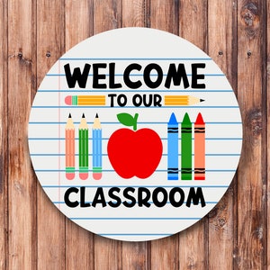 Willkommen in unserem Klassenzimmer Kranz Zeichen