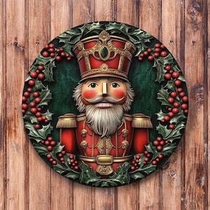 Nutcracker Red and Green Wreath Sign