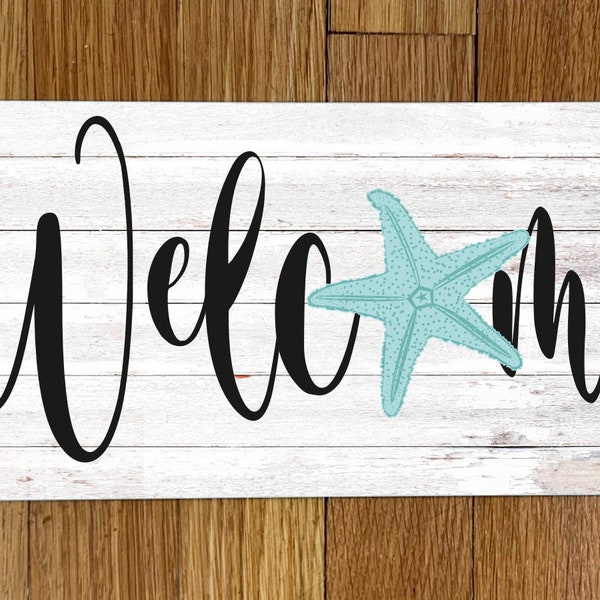 Starfish Welcome_Wreath Sign