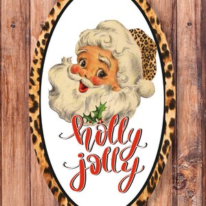 Holly Jolly Oval Wreath Sign