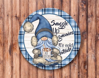 Snuggle_Up_Gnomies_Blue_Gnome_Wreath Sign