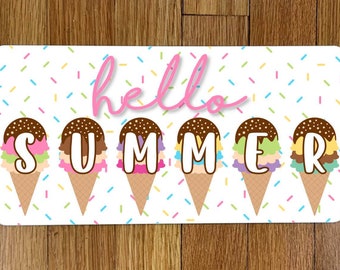 Hello Summer Ice-cream Wreath Sign