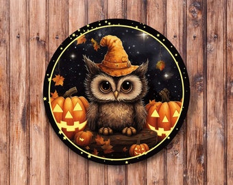 Halloween Owl Wreath Sign