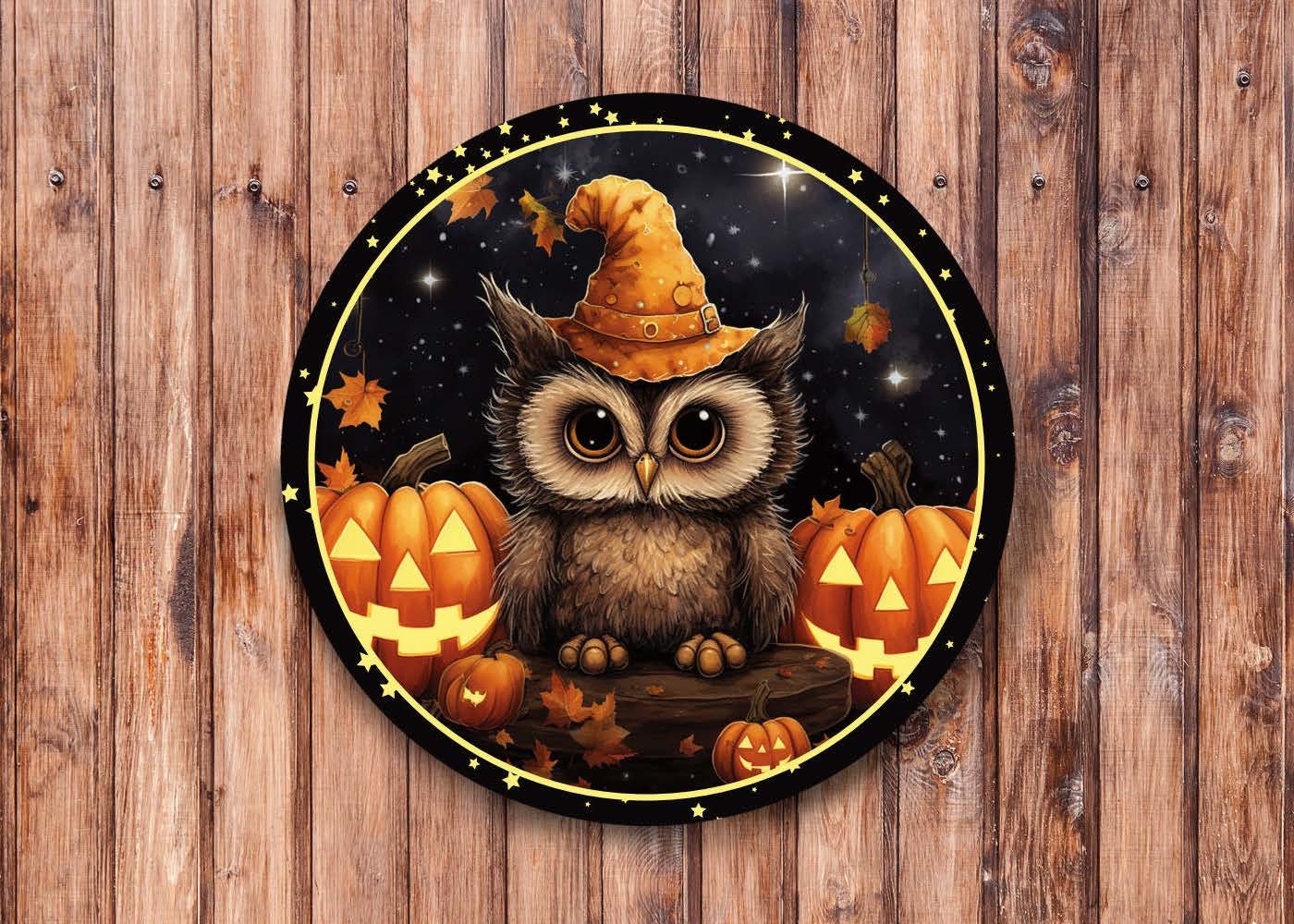 Halloween Owl Wreath Sign