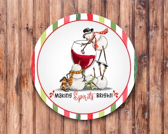 Making Spirits Bright Snowmen Wreath Sign