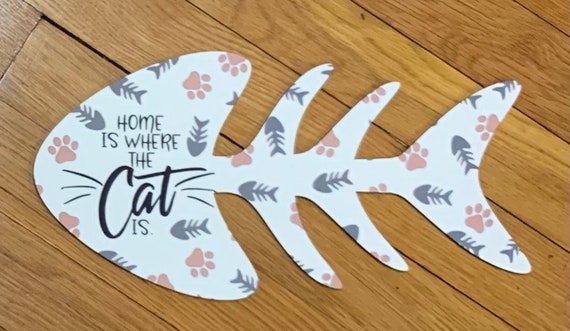 Fishbone Cat Sign - Etsy