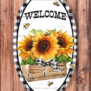 Zonnebloem Welkom Zwart Check _Oval Krans Teken